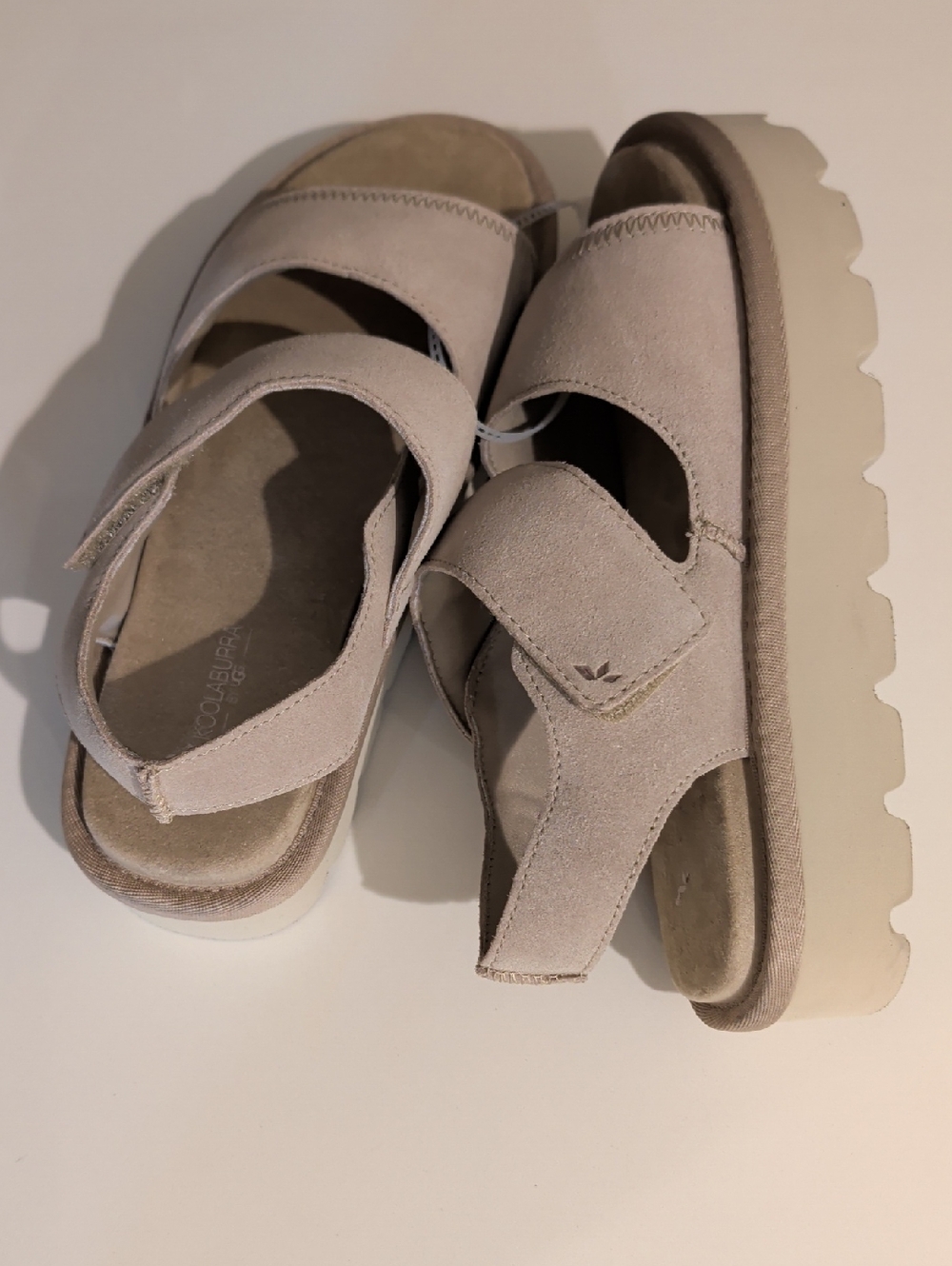 Koolaburra By UGG Women's Suede Double-Strap Platform Sandals — Taupe Size 8